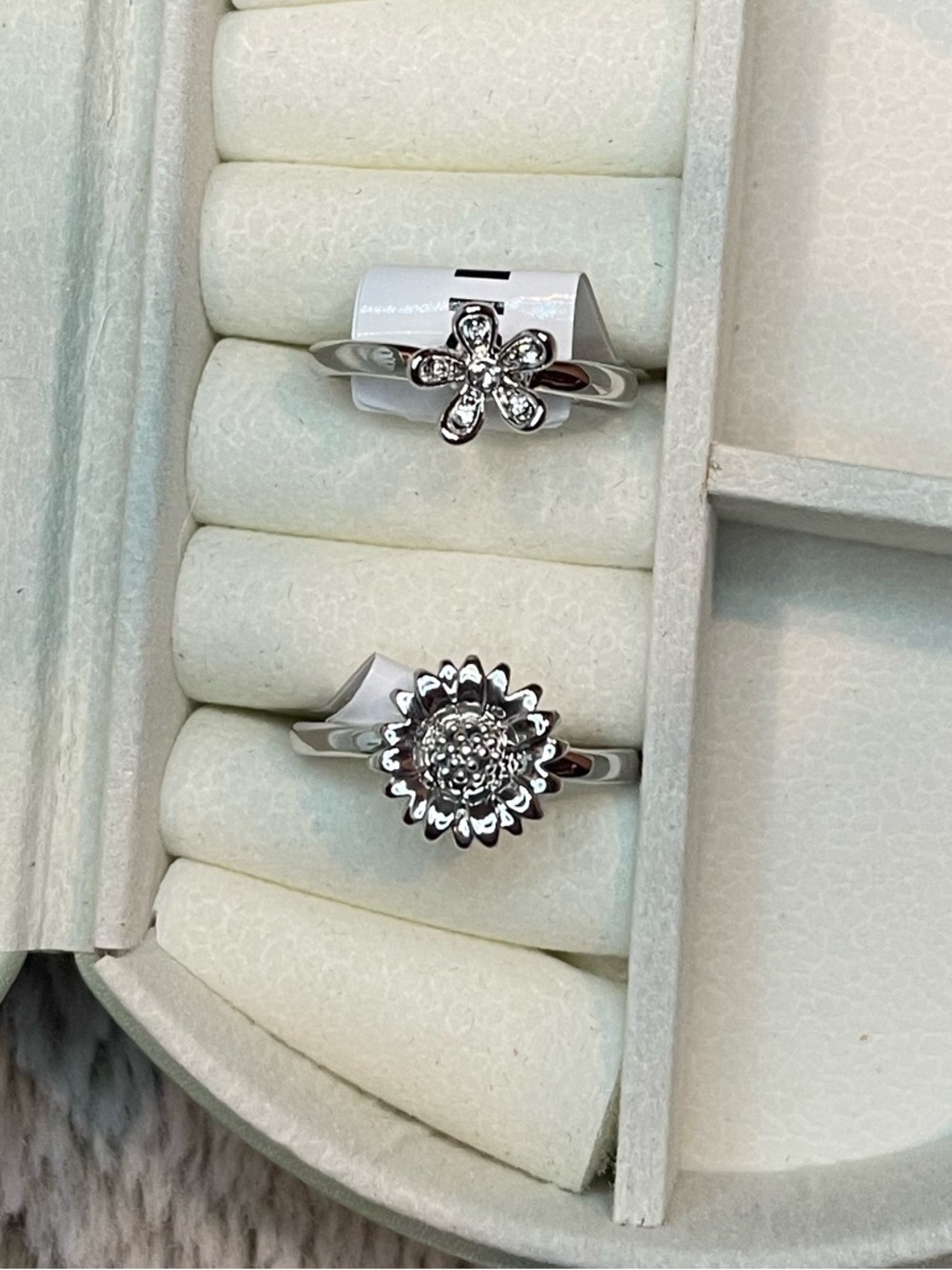 Zoetik Daisy or Sunflower Silver Ring